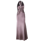 Damen glamouröses Maxikleid mit tiefem V-Ausschnitt und figurformendem Design R&B