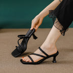 Damen Elegante Sling-Sandaletten mit feinen Riemen und modischem Blockabsatz