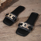 Damen Elegante und schicke Mules mit dekorativem Schnallen-Detail R&B