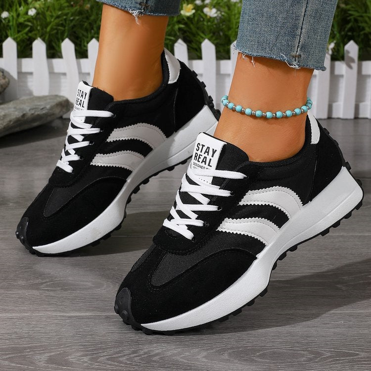 Damen Sportliche Retro Sneakers mit modischem Wildleder-Design R&B