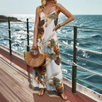 Damen Maxikleid mit floralen Mustern und lässigem Schnitt R&B