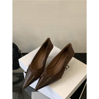 Damen spitze Pumps aus hochwertigem Veloursleder und Lack R&B