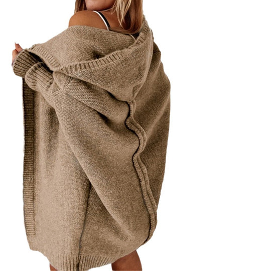 Damen Lässiger Strickpullover mit offener Front und feiner Struktur R&B