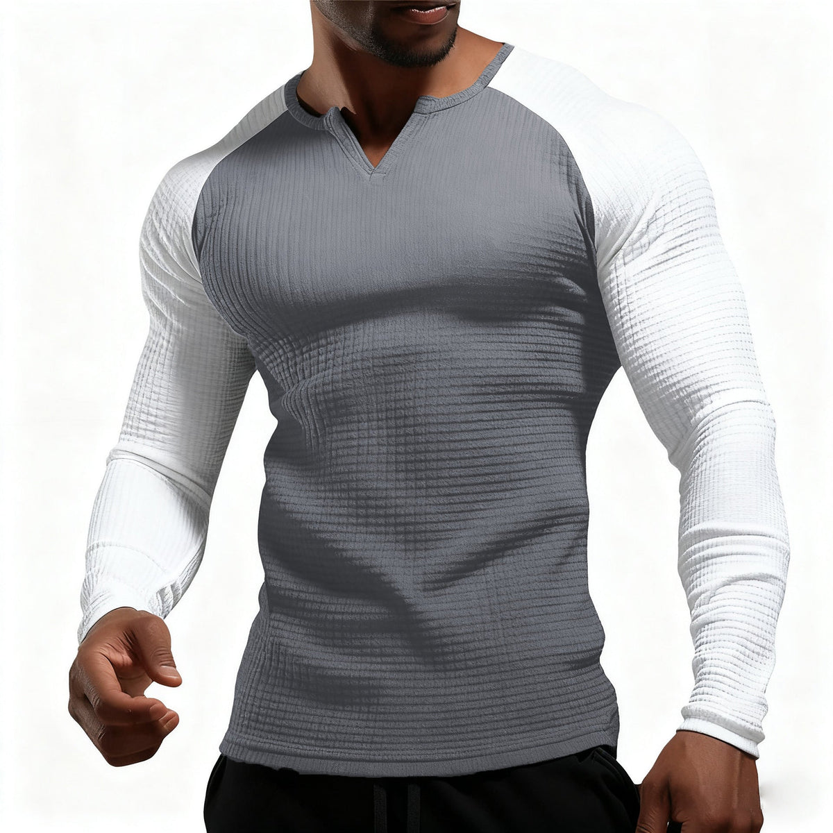 Herren Langarmshirt mit innovativem Strukturdesign R&B