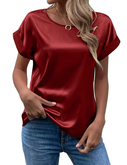Damen Satin Bluse R&B