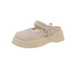 Damen Komfortable und elegante Mules mit Perlverzierung und atmungsaktivem Obermaterial R&B