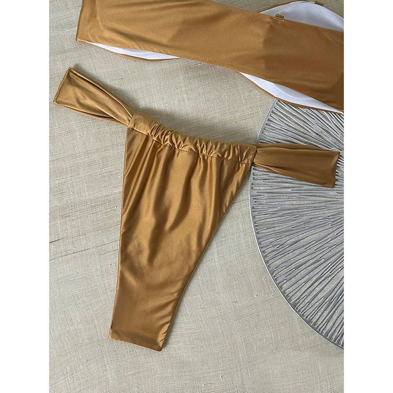 Damen Bandeau-Bikini mit elegantem Schmuckdetail und modischem Schnitt R&B