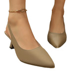 Damen Slingback-Pumps mit elegantem Blockabsatz und spitzem Zehenbereich R&B