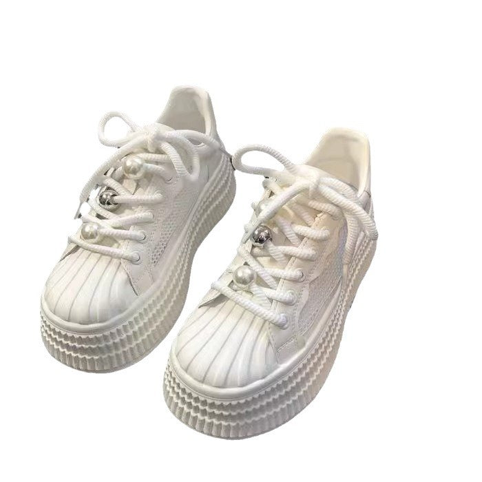 Damen modische Plateau Sneakers mit atmungsaktivem Obermaterial und komfortabler Sohle R&B