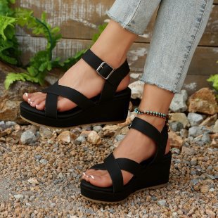 Damen Wedge-Sandalen mit anatomisch geformtem Fußbett und verstellbarem Riemen R&B