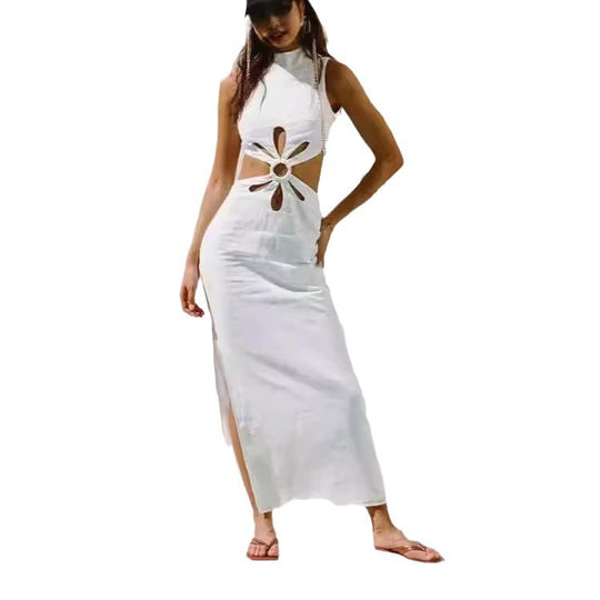 Damen Elegantes Maxikleid mit Cut-Out-Details und hohem Schlitz R&B
