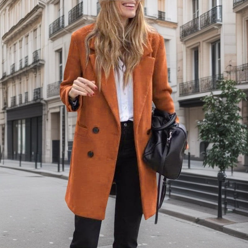 Damen Eleganter Boucle-Trenchcoat R&B