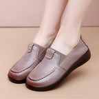 Damen Slip-On Halbschuhe aus Leder mit elastischem Innenbereich R&B