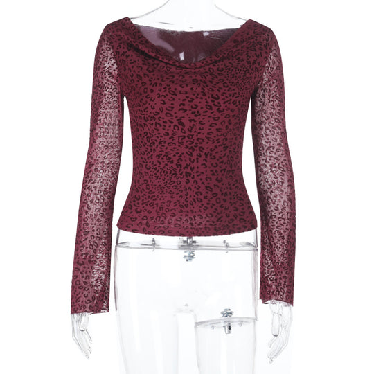 Damen Langarmshirt mit Leopardenmuster R&B