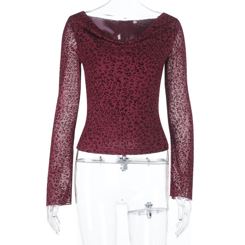 Damen Langarmshirt mit Leopardenmuster R&B