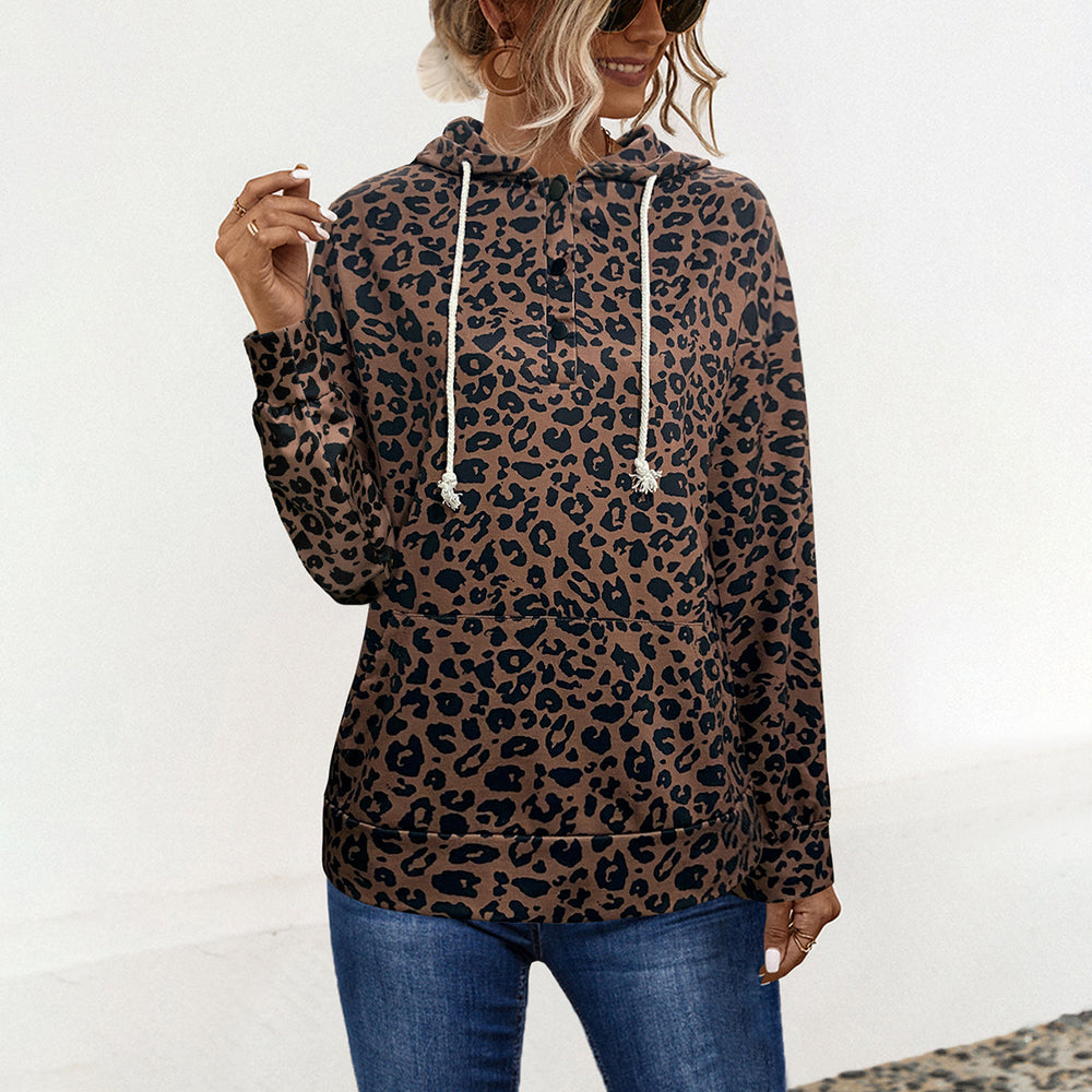 Damen Kapuzenpullover mit exklusivem Tiermuster und bequemer Passform R&B