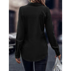 Damen elegante Satinbluse mit klassischem Kragen und zeitlosem Schnitt R&B