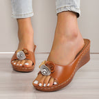 Damen Elegante und komfortable Sandaletten mit floralem Design R&B