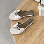 Damen Komfortable Slides mit elegantem Kettendetail R&B
