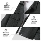 Herren nan gesteppte Overshirtjacke mit quadratischer Steppstruktur und aufgesetzten Brusttaschen R&B