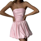 Damen Modisches Minikleid mit schmalem Oberteil und Tüllrock R&B