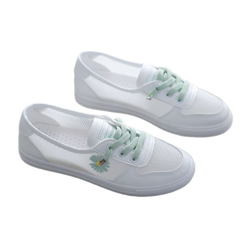 Damen Sportliche Sneakers mit atmungsaktiver Mesh-Oberfläche und floralem Detail