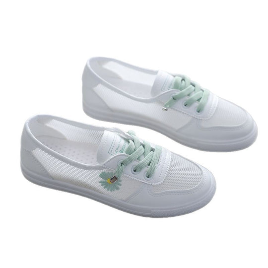 Damen Sportliche Sneakers mit atmungsaktiver Mesh-Oberfläche und floralem Detail R&B