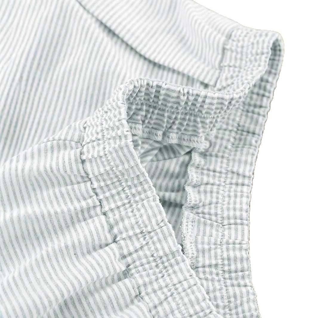 Damen lässiges Kurzarmset mit gestreiftem Design und seitlichen Schlitzen R&B