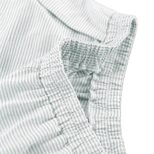 Damen lässiges Kurzarmset mit gestreiftem Design und seitlichen Schlitzen R&B