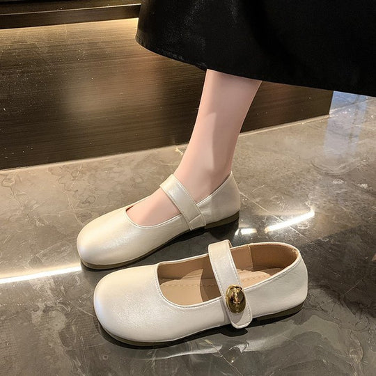 Damen elegante Ballerinas mit dekorativem Schnallenverschluss R&B