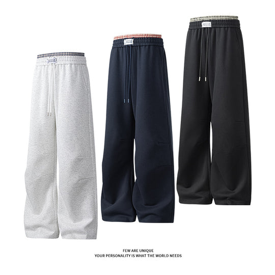 Herren weite Freizeithose aus atmungsaktivem Baumwollmix mit elastischem Bund und seitlichen Taschen R&B