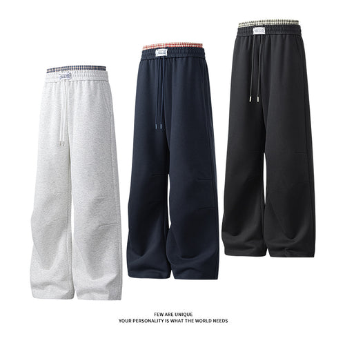 Herren weite Freizeithose aus atmungsaktivem Baumwollmix mit elastischem Bund und seitlichen Taschen R&B