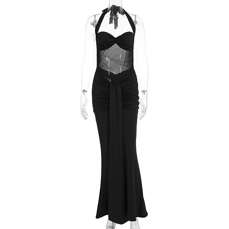 Damen Elegantes Maxikleid mit Raffhalterung und figurformenden Details R&B