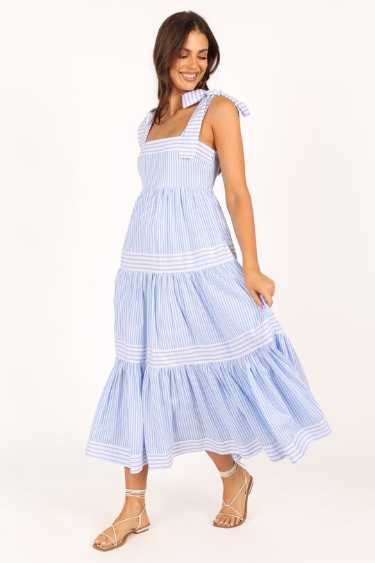 Damen Maxikleid mit verstellbaren Trägern und Rüschendetails R&B