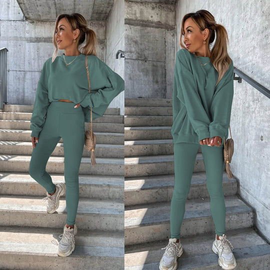 Damen Oversized Sweatshirt mit weitem Schnitt und strukturierten Ärmeln R&B