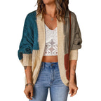 Damen Grobstrickjacke mit buntem Muster und lässiger Passform R&B
