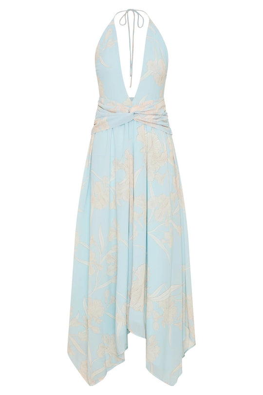 Damen Elegantes Wickelkleid mit tiefem V-Ausschnitt und floralem Design R&B