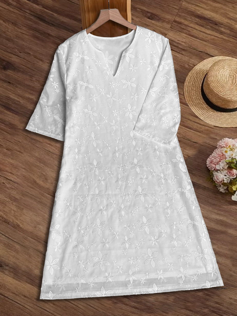 Damen luftiges Sommerkleid mit raffinierten Spitzenakzenten R&B
