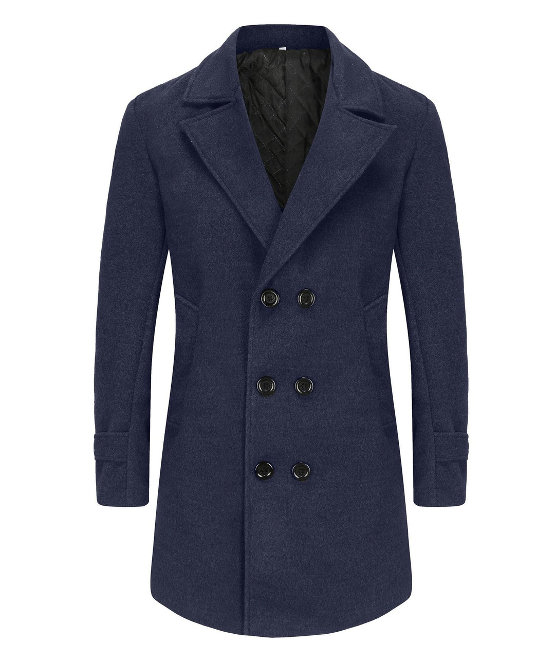 Herren stilvoller und eleganter Übercoat mit doppelter Knopfreihe R&B