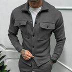 Herren lässige Overshirtjacke mit großen Brusttaschen und modernem Design R&B