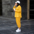 Damen lässiges Zwei-in-Eins Set mit hochwertigem Stoff und praktischen Taschen R&B