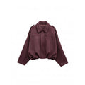 Damen modische Oversize-Jacke mit verstecktem Bund und Schulterdetails R&B