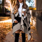 Damen modischer Überwurf mit geometrischem Muster und asymmetrischem Schnitt R&B