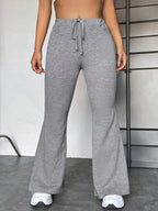Damen Sportliche Sweathose mit weitem Bein und verstellbarem Bund R&B