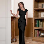 Damen Langärmliges Maxikleid mit elegantem Schnitt und figurbetontem Design R&B