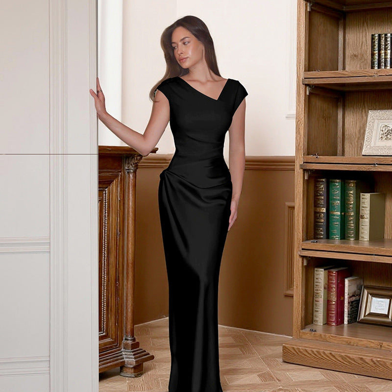 Damen Langärmliges Maxikleid mit elegantem Schnitt und figurbetontem Design R&B