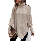 Damen eleganter Strickpullover mit Rollkragen und modischen Details R&B