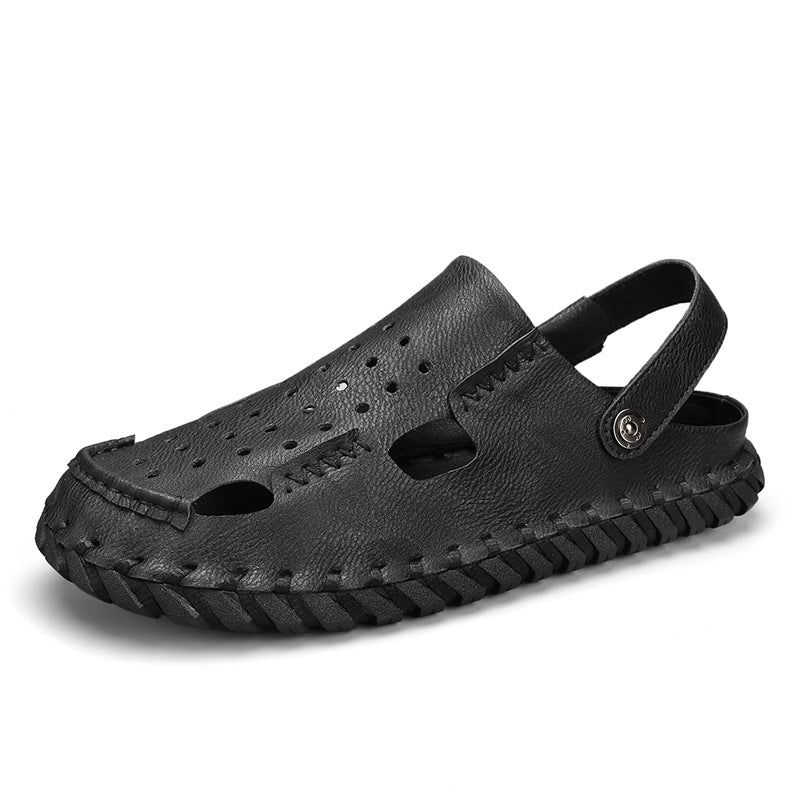 Damen Leder Sandalen mit atmungsaktiven Öffnungen von R&B
