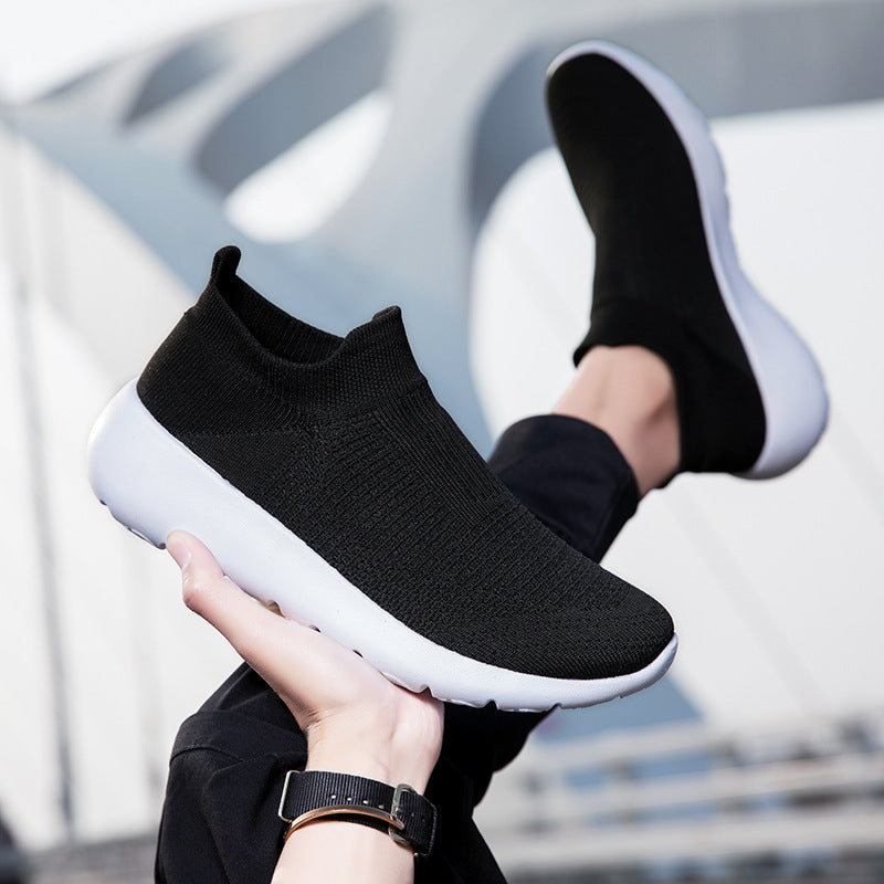Damen Sneakers mit elastischem Strick-Obermaterial und rutschfester Sohle
