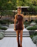 Damen Figurbetontes Wickelkleid mit asymmetrischem Saum und raffinierten Drapierungen